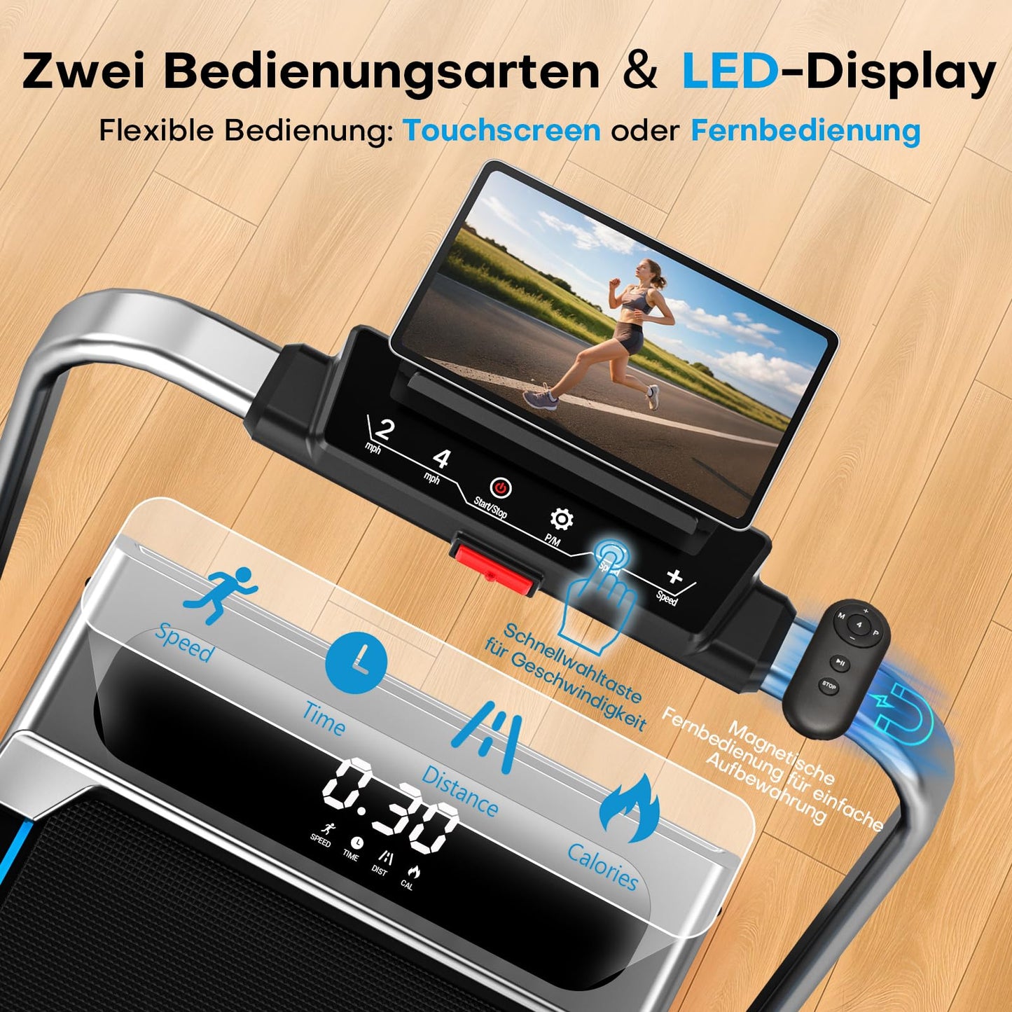 FOUSAE 5-in-1 Walking Pad – Klappbares Laufband 12 km/h, 9 % Steigung, 2.75 HP, App & Fernbedienung, bis 160 kg, keine Montage nötig